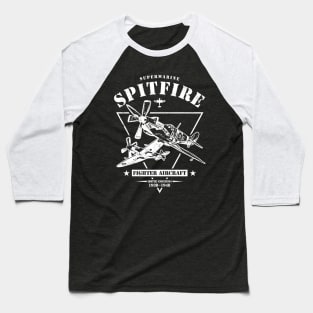 Supermarine Spitfire WW2 Fighter Baseball T-Shirt